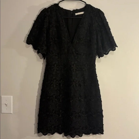La Maison Talulah Limousine Black Floral Embroidery Dress - Picture 4 of 10
